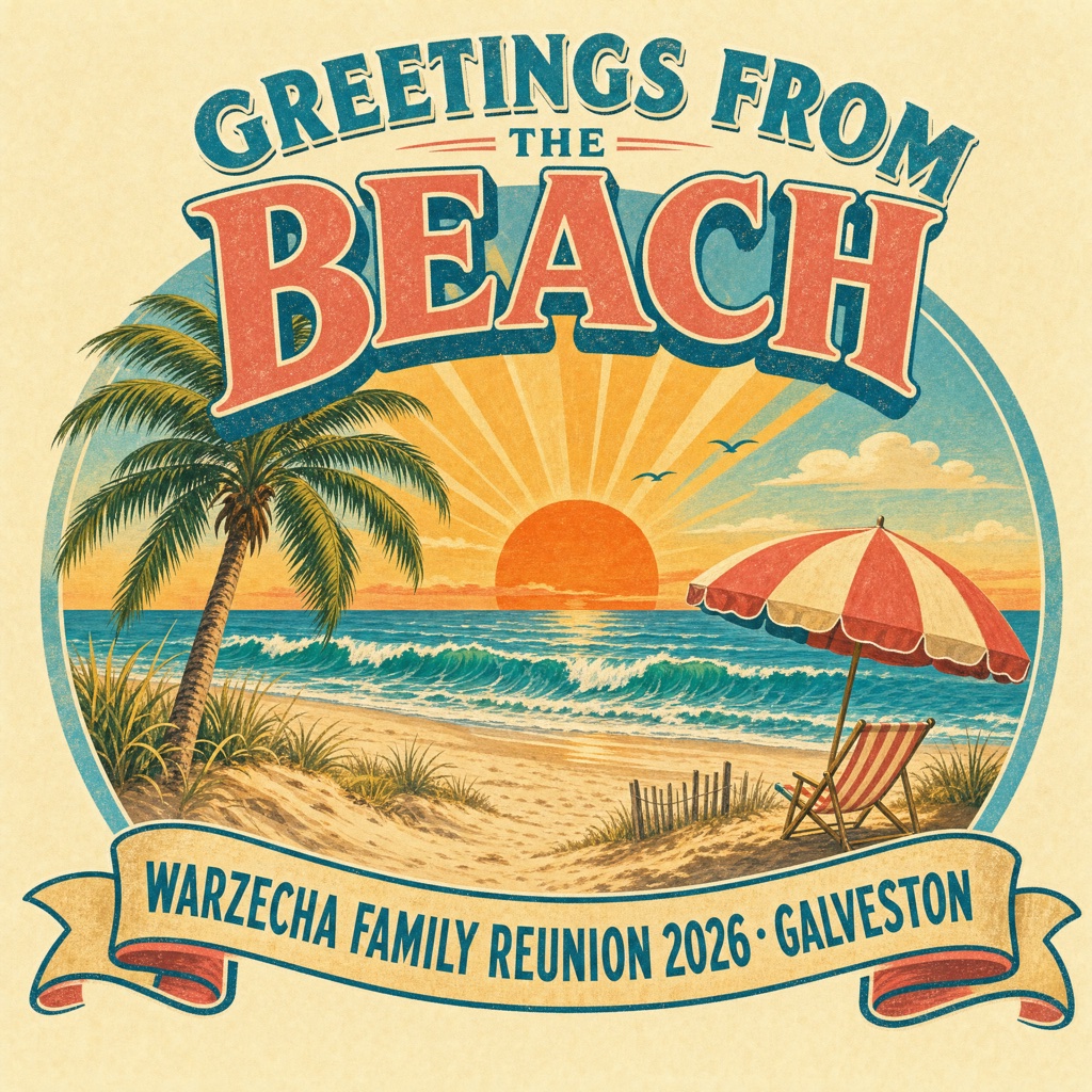 Beach Getaway reunion template — concept reference